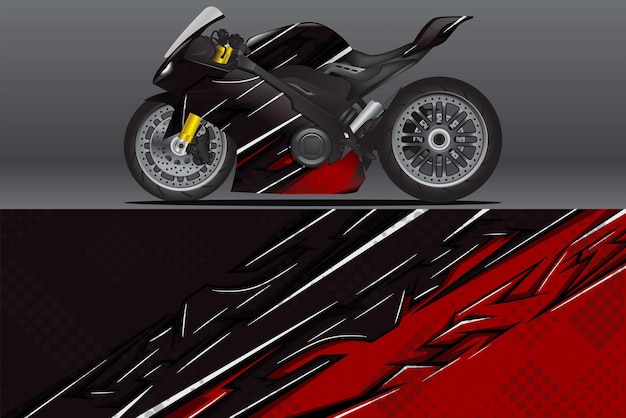 Наклейка для мотоцикла и дизайн виниловой наклейки. Концепция графического абстрактного фона для упаковки.