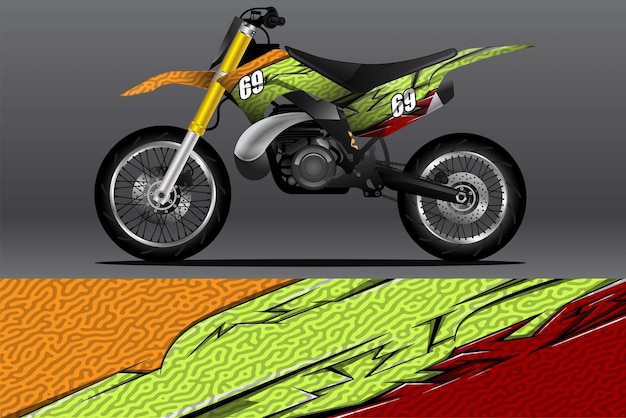 Motorcycle wrap decal and vinyl sticker design