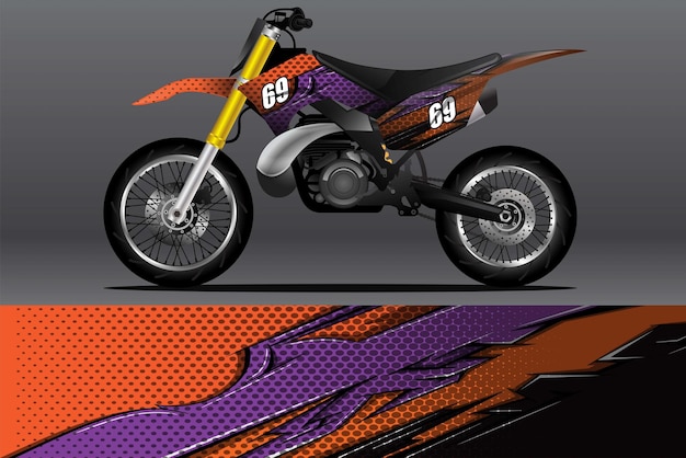 オートバイのラップデカールとビニールステッカーのデザイン