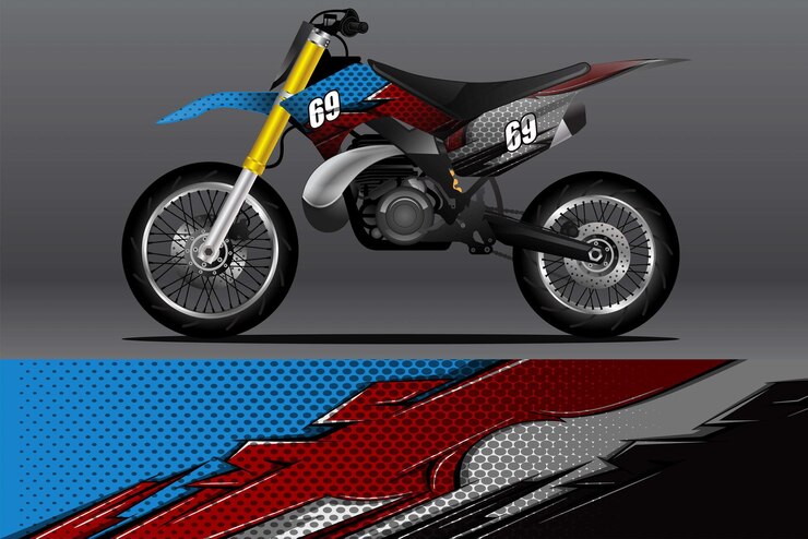 Motorcycle wrap decal and vinyl sticker design