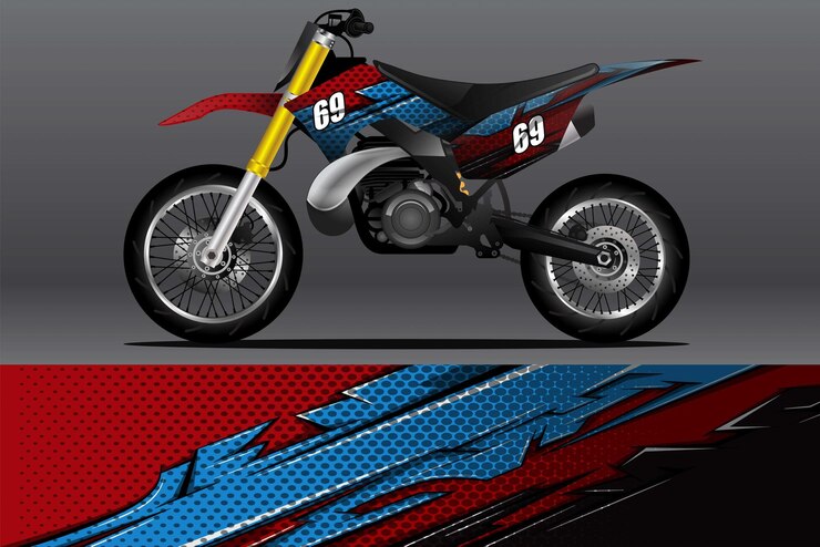 Motorcycle wrap decal and vinyl sticker design