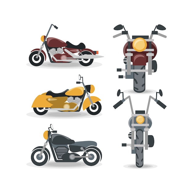 motorcycles icon set