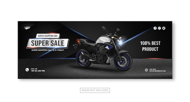 Vector motorfiets banner social media banner voor motordealer