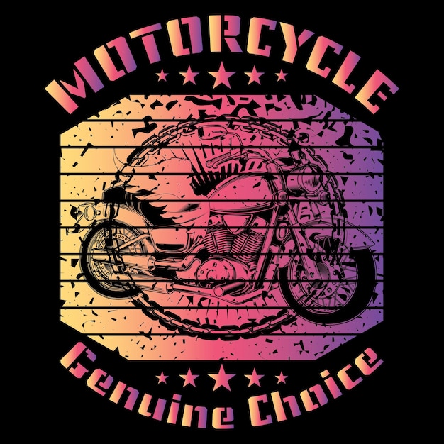 Motorfiets echte keuze typografie Tshirt ontwerpsjabloon