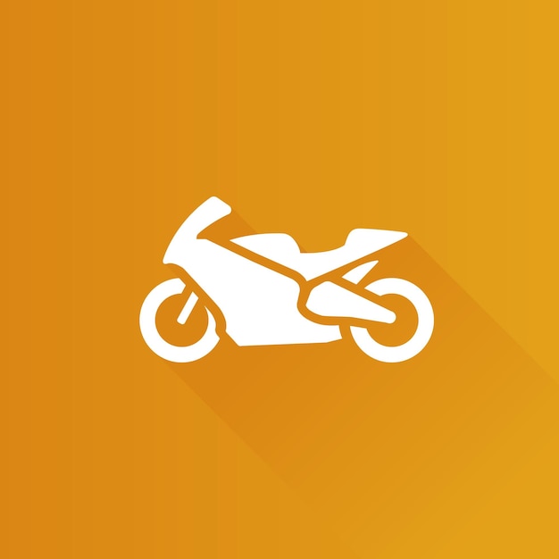 Motorfiets egale kleur pictogram lange schaduw vectorillustratie