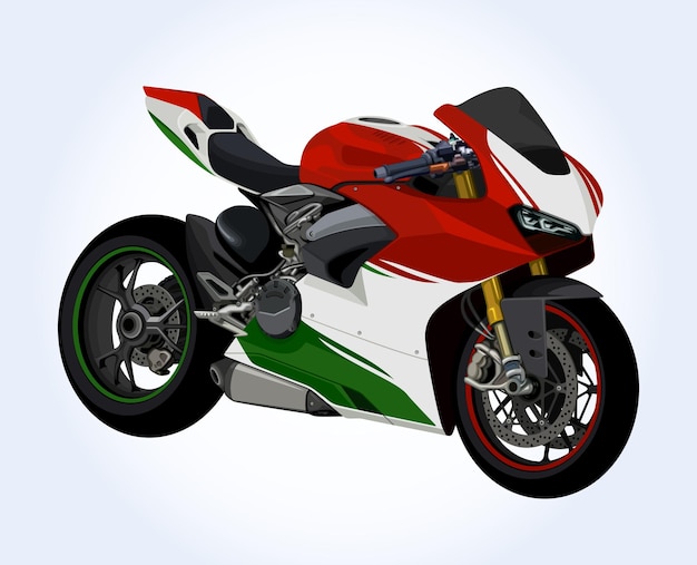 Motorfiets fiets motorfiets motor snelheid wiel sport motor biker rit weg vector illustratie race