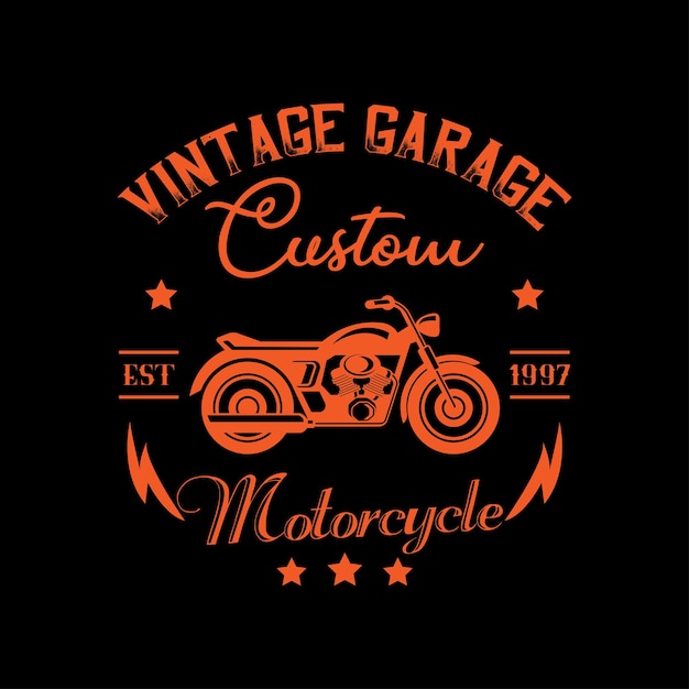 Motorfiets garage ontwerp Vintage motorfiets ronde logo met inscripties