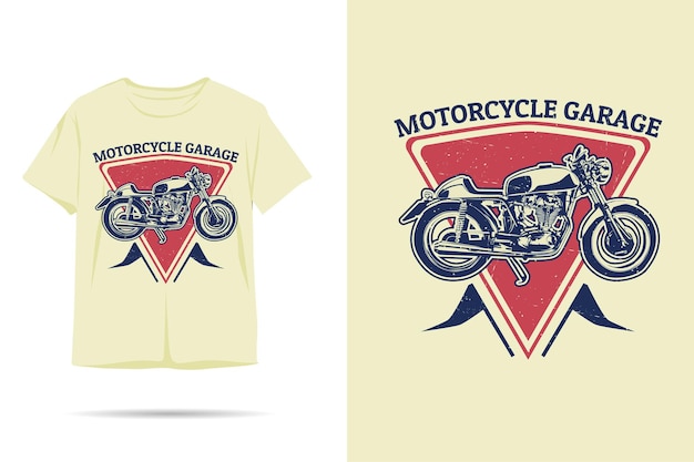 Motorfiets garage silhouet tshirt ontwerp