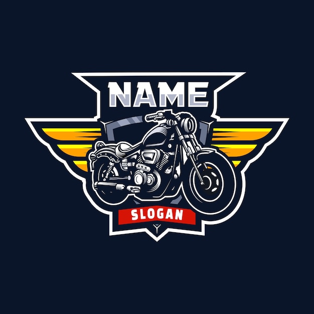 Motorfiets garage sjabloon logo ontwerp