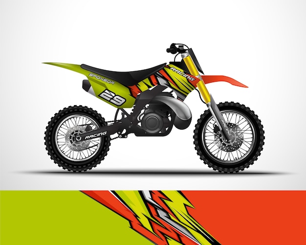 Motorfiets, motorcross wrap sticker en vinyl sticker ontwerp.