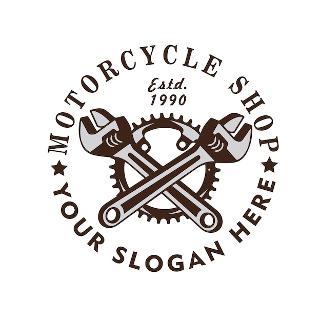 Motorfiets service logo vector illustratie