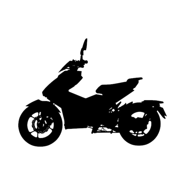 motorfiets silhouet geïsoleerd zwart op witte achtergrond vector illustratie