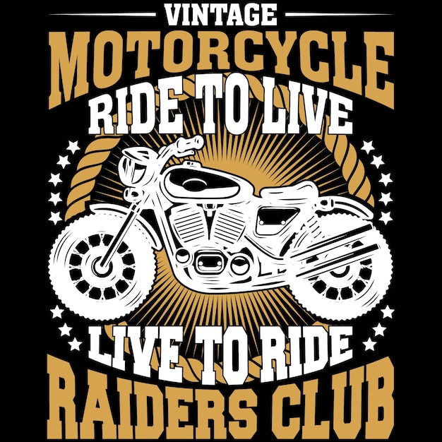 Motorfiets thema t-shirt ontwerp met illustratie van aangepaste fiets