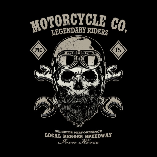 Motorfiets Vintage logo embleem T-shirt ontwerp