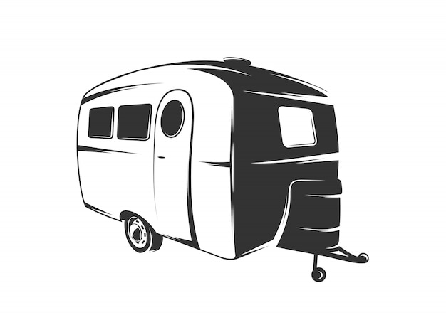 Motorhome isolated illustration in hand drawn