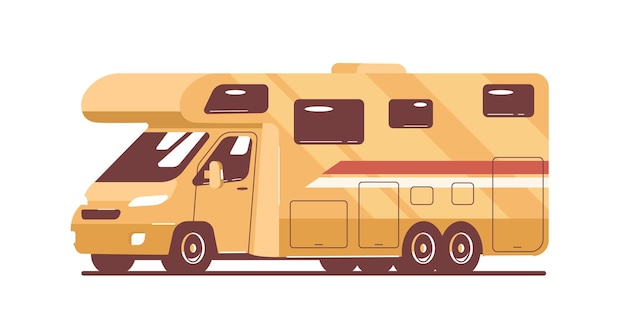 Camper isolato. illustrazione di stile piano di vettore.