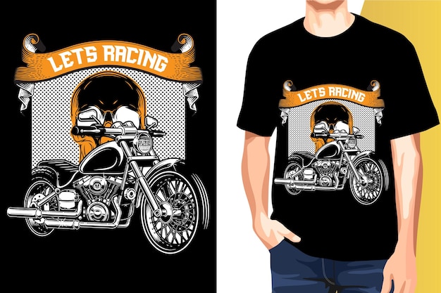 Vector motorliefhebber printklare t-shirt ontwerpsjablonen