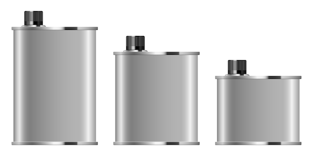 Motorolie metalen fles ontwerp illustratie geïsoleerd op een witte achtergrond