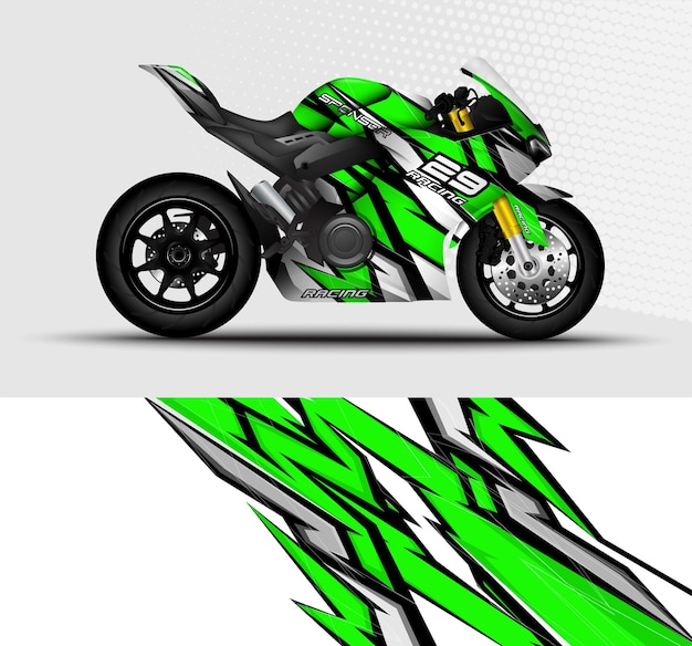 Motorsportfietsen wrap sticker en vinyl sticker ontwerp