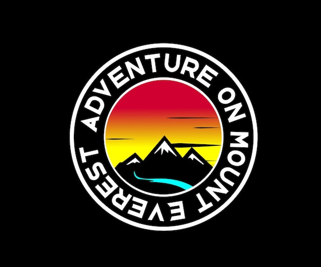 Vector mount adventure badge logo design vector