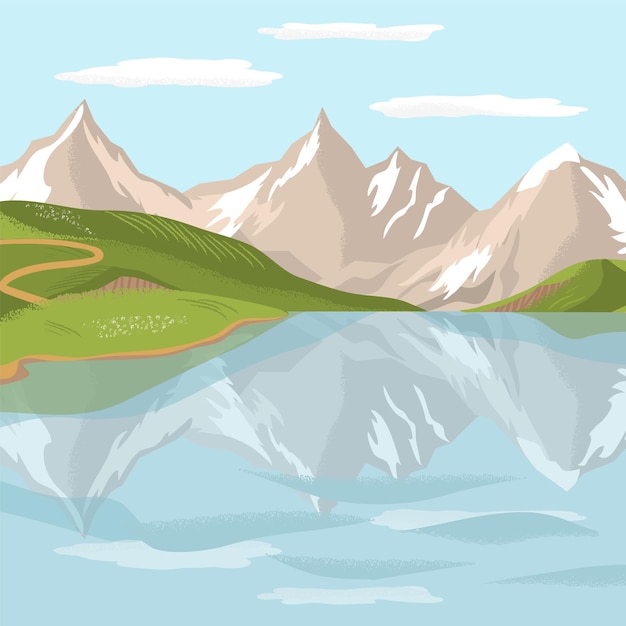 Mount ake landscape vector nature scene background