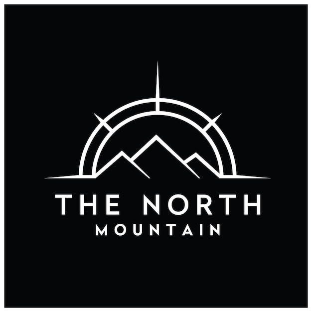 Mount compass mountain peak voor travel adventure logo-ontwerpinspiratie