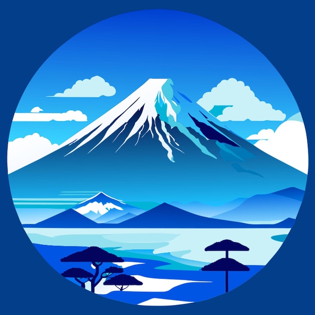 Вектор Иллюстрация векторного коллажа mount fuji