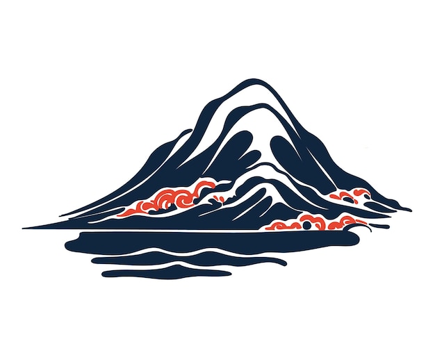 Mount Fuji in Japan Geweldige natuur voor reizen Minimale platte weergave vectorillustratie