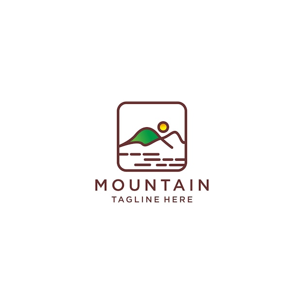 Mountai logo icon design template flat vector