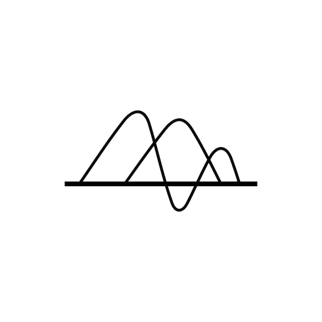 Mountain abstract line art logo design