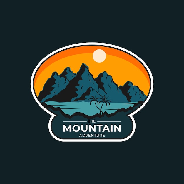 Mountain adventure badge logo-ontwerp