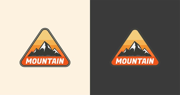 Mountain adventure emblem badge. hiking camping outdoor logo design template