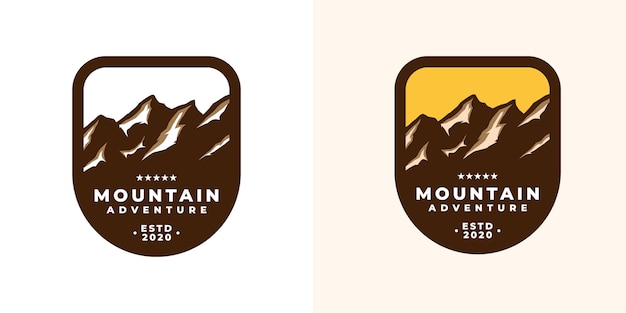 Mountain adventure emblem logo template