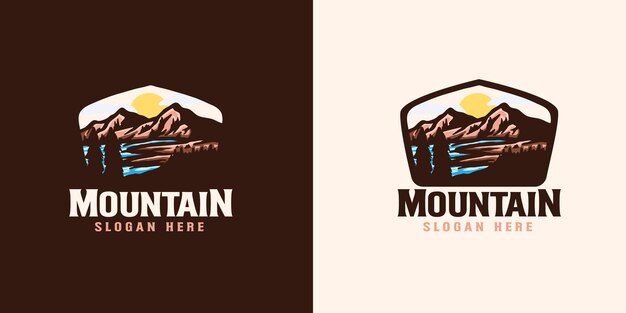 Mountain adventure emblem logo template