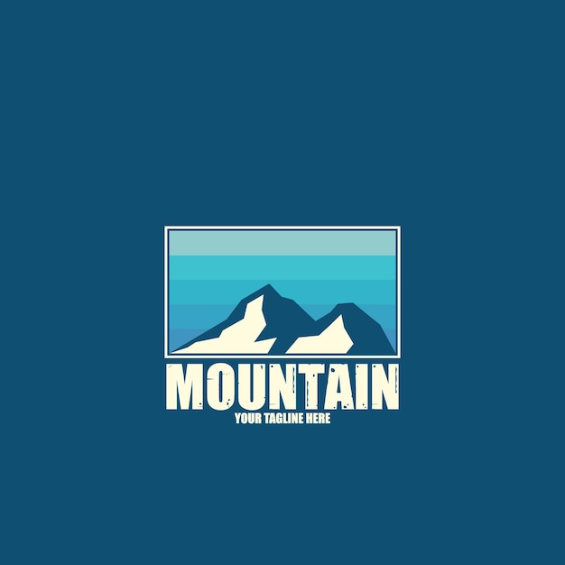 山の冒険風景アイコン ベクトル イラスト テンプレート デザイン ロゴ