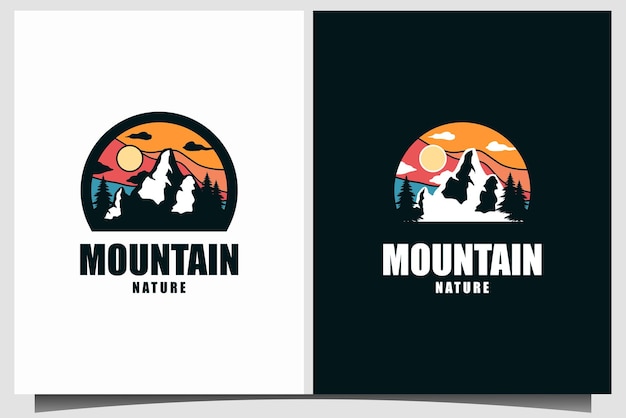 Vector mountain adventure logo design vector template