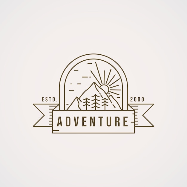 Vector mountain adventure-logo met frames