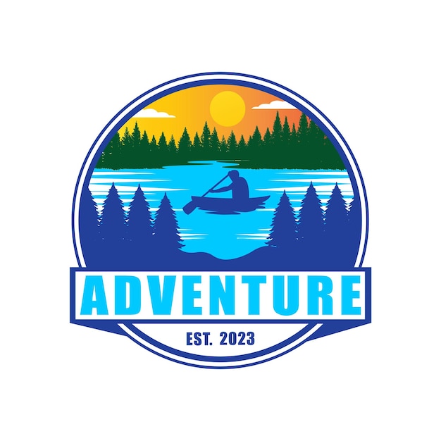 Mountain adventure logo mountain travel outdoor logo beach logo vector logo design