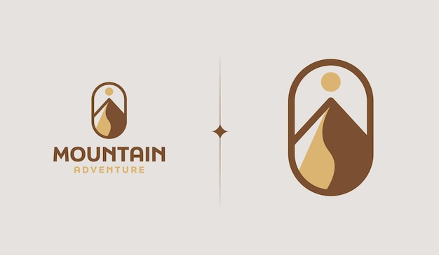 Modello di logo mountain adventure simbolo premium creativo universale illustrazione vettoriale modello di design minimo creativo simbolo per l'identità aziendale aziendale