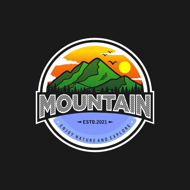 Mountain adventure logo template