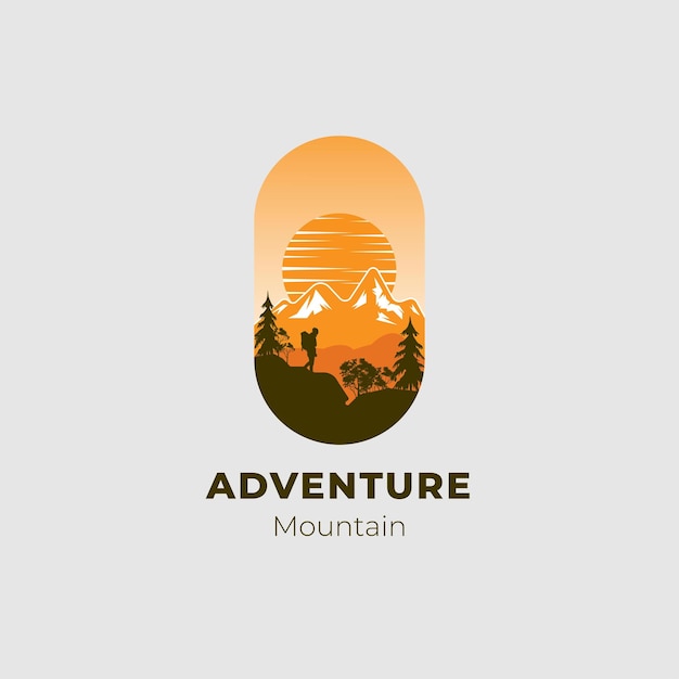 Mountain adventure logo template