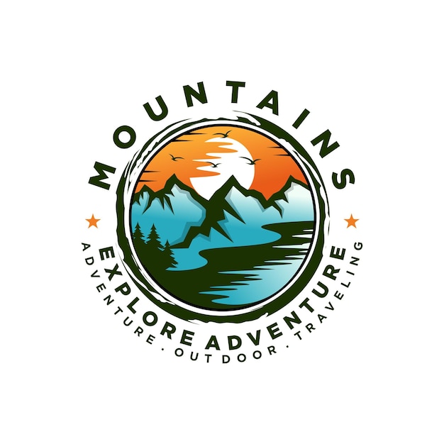 Mountain adventure logo template