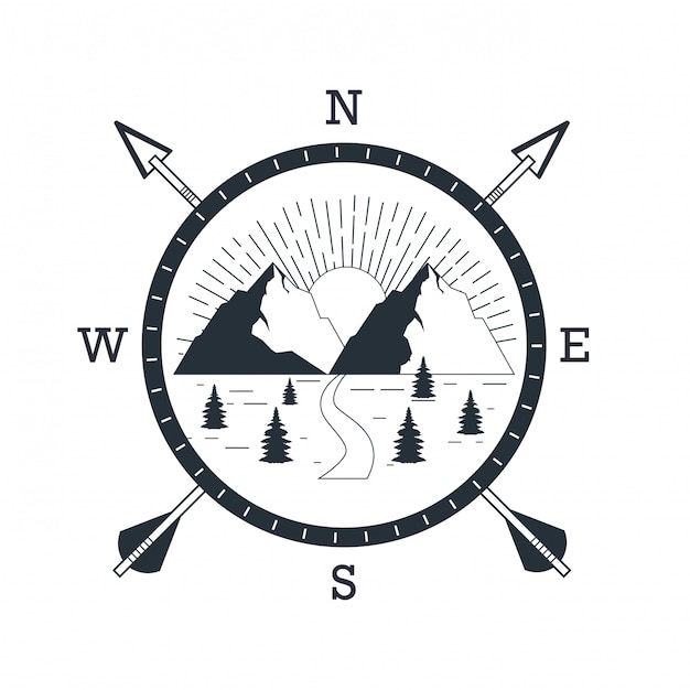 Logo avventura di montagna