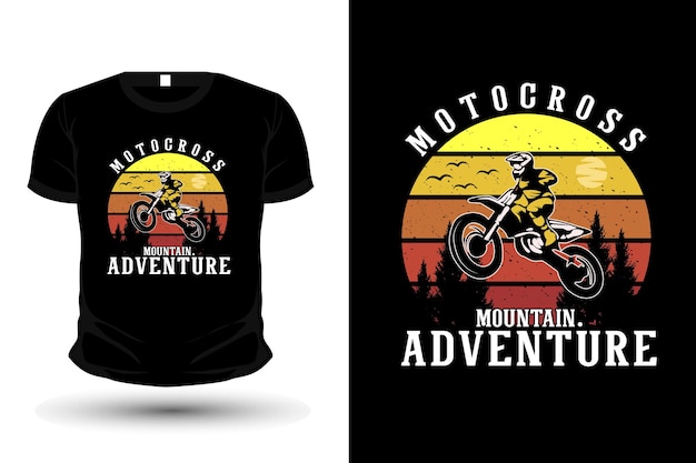 Mountain Adventure motorcross merchandise silhouet t-shirt ontwerp