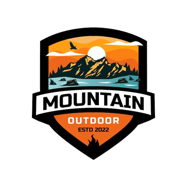 Mountain adventure outdoor explore badge logo