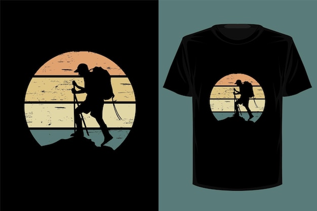 Mountain adventure retro vintage t shirt design