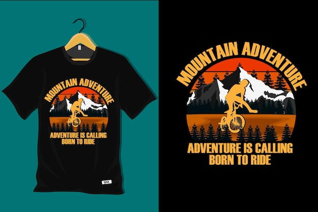 Mountain Adventure Retro Vintage T Shirt Design