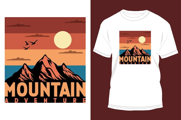 MOUNTAIN ADVENTURE T-shirt Design Vector Illustration