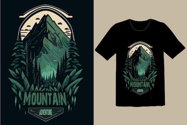 Mountain adventure t shirt design vector