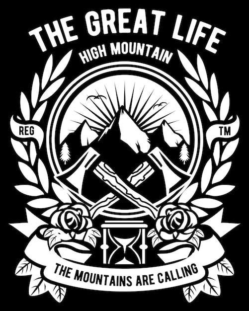 Vector mountain adventure t-shirt design